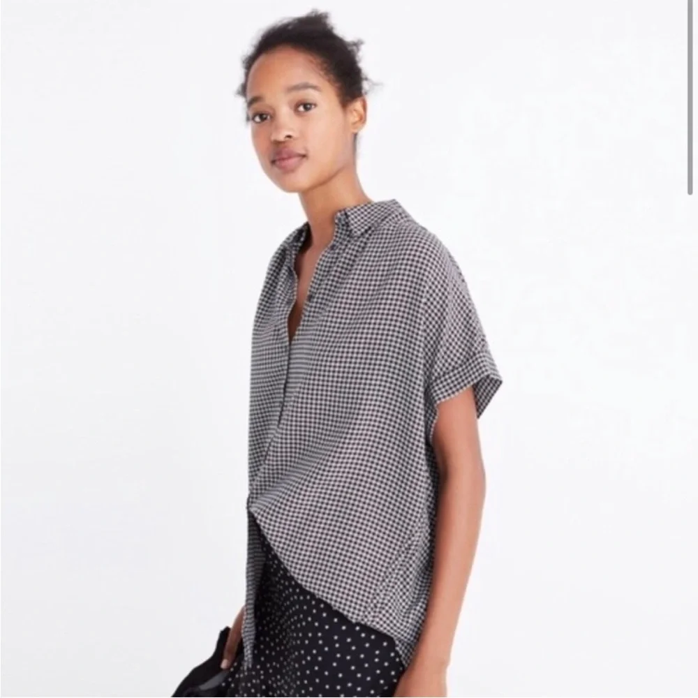 Madewell central shirt in black and white plaid